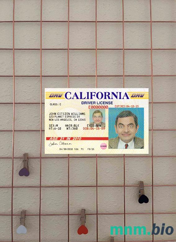 USA Kalifornia prawo jazdy wersja 3 photolook